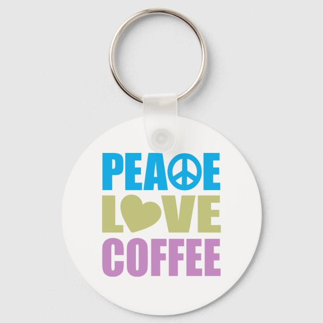Peace Liebe Coffee Schlüsselanhänger (Vorderseite)