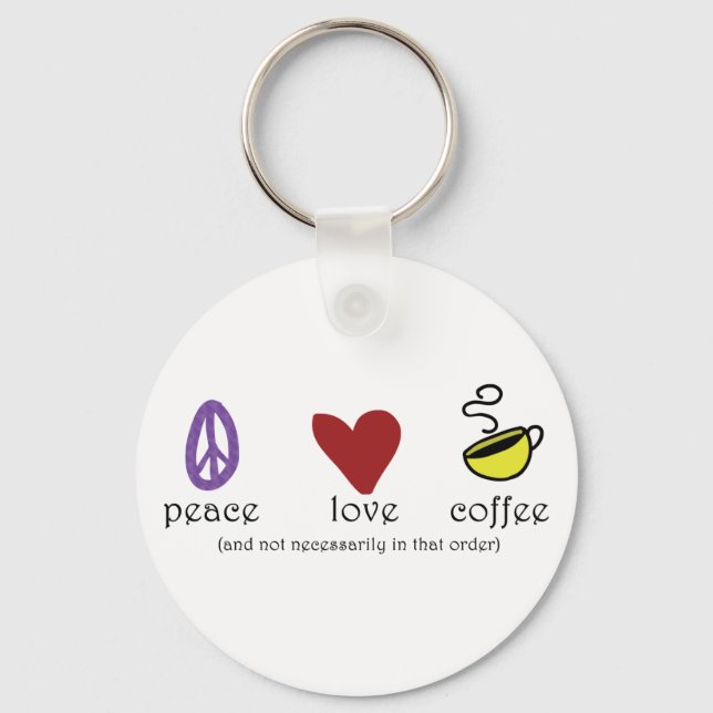 Peace Liebe Coffee Schlüsselanhänger (Vorderseite)