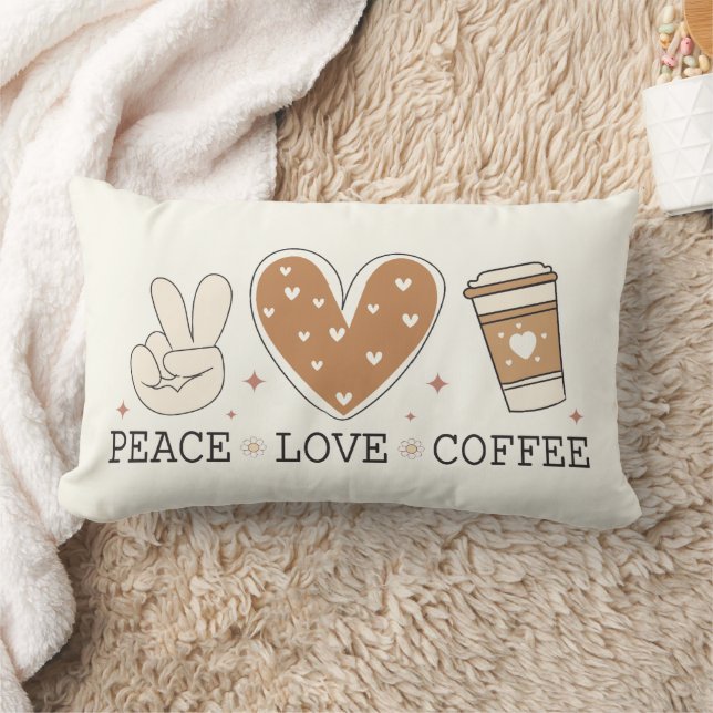 Peace Liebe Coffee Throw Kissen (Decke)