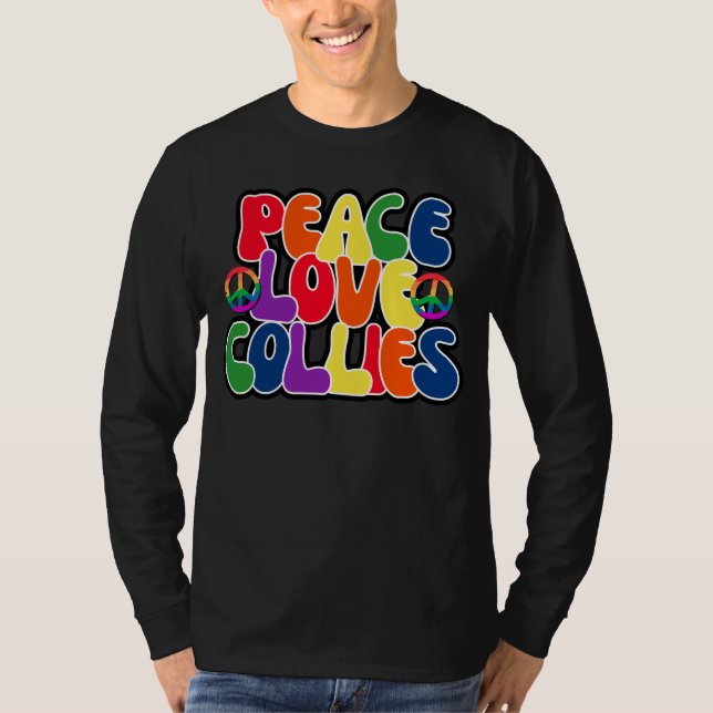 Peace Liebe Collie T-Shirt (Vorderseite)