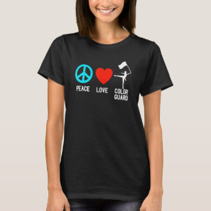 Peace Liebe Color Guard Flag School Girl Teen Wom T-Shirt