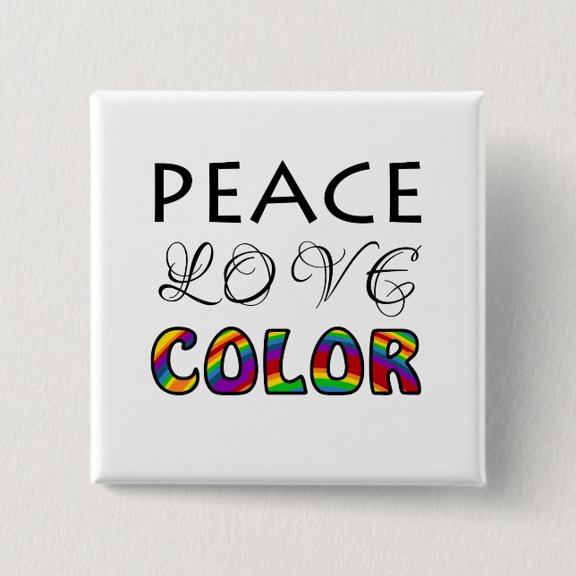 Peace Liebe Color Rainbow Design Button (Vorderseite)