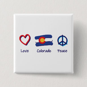 Peace Liebe Colorado Button
