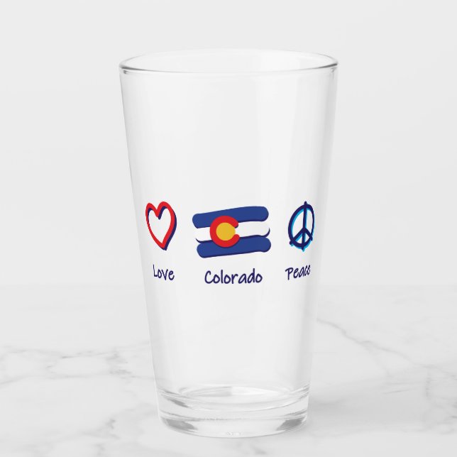Peace Liebe Colorado Glas (Vorderseite)