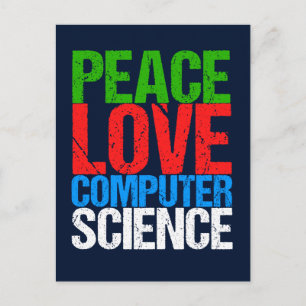 Peace Liebe Computerwissenschaft Postkarte
