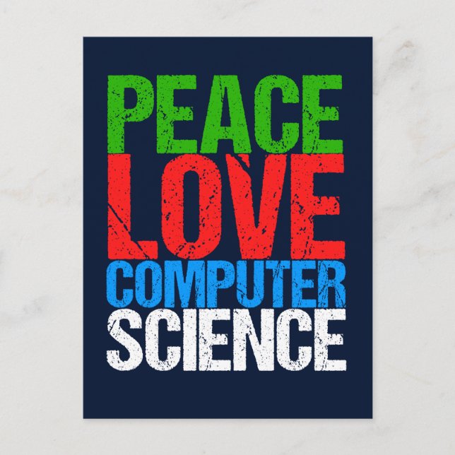 Peace Liebe Computerwissenschaft Postkarte (Vorderseite)