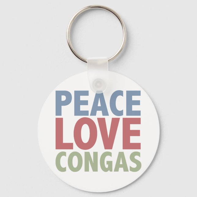 Peace Liebe Congas Schlüsselanhänger (Vorderseite)