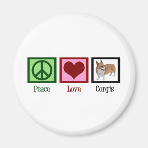 Peace Liebe Corgi Fotograf Magnet