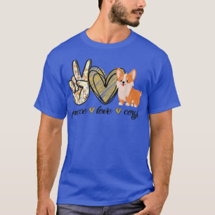 Peace Liebe Corgi Funny Dog Mama Mütter Tag Gesche T-Shirt