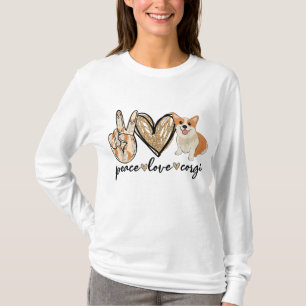 Peace Liebe Corgi Funny Dog Mama Muttertagsgeschen T-Shirt