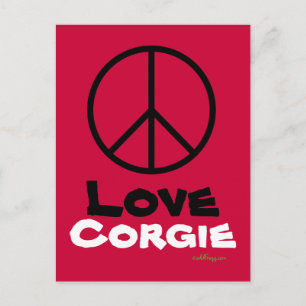 Peace Liebe Corgie Postcard Postkarte