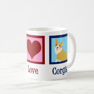 Peace Liebe Corgis Niedlich Pembroke Welsh Corgi Kaffeetasse