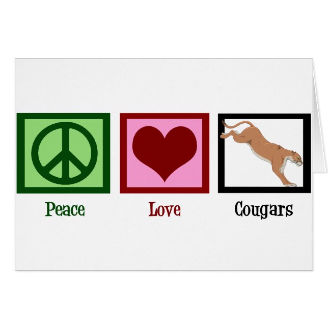 Peace Liebe Cougars Card (Vorderseite (Horizontal))