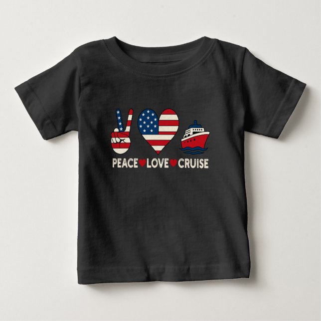 Peace Liebe Cruise USA Vacation Vibes Baby T-shirt (Vorderseite)