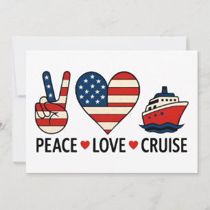 Peace Liebe Cruise USA Vacation Vibes Einladung