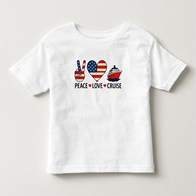 Peace Liebe Cruise USA Vacation Vibes Kleinkind T-shirt (Vorderseite)