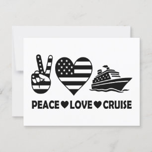 Peace Liebe Cruise USA Vacation Vibes Postkarte