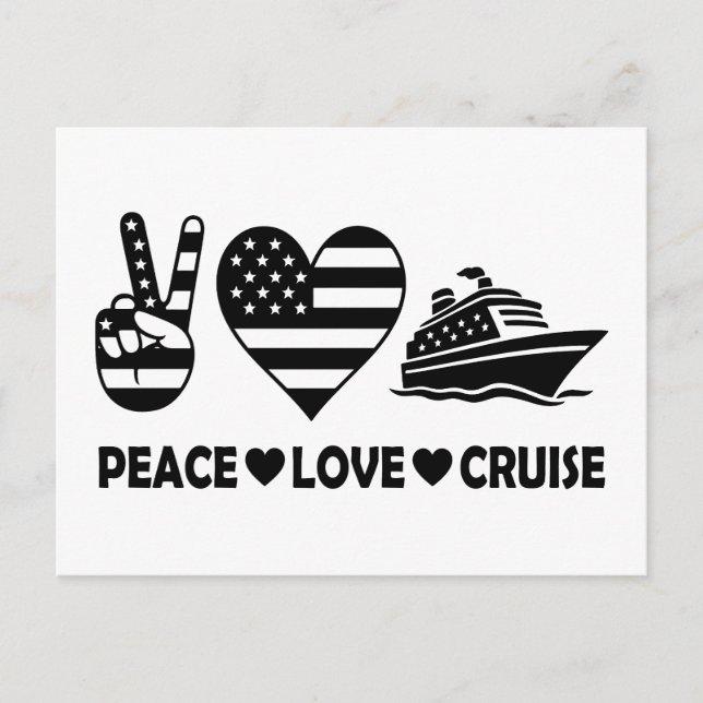 Peace Liebe Cruise USA Vacation Vibes Postkarte (Vorderseite)