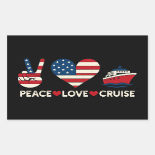 Peace Liebe Cruise USA Vacation Vibes Rechteckiger Aufkleber