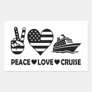 Peace Liebe Cruise USA Vacation Vibes Rechteckiger Aufkleber