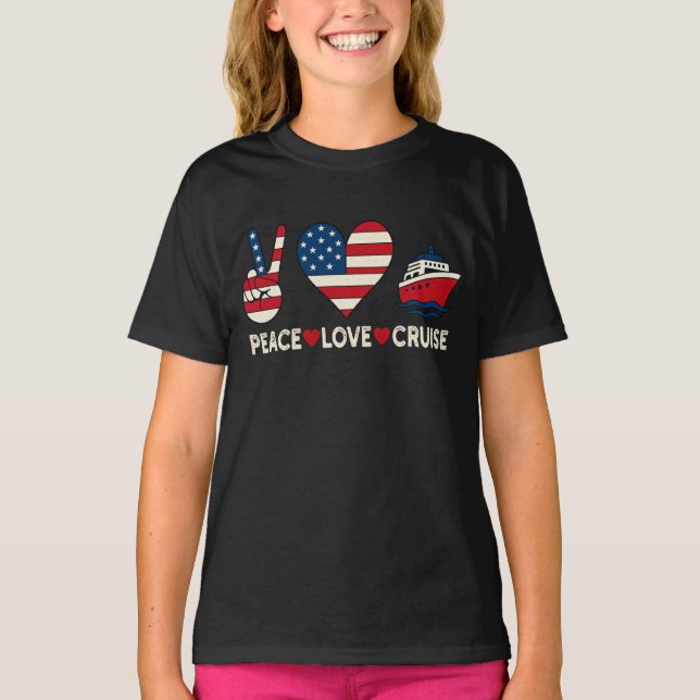 Peace Liebe Cruise USA Vacation Vibes T-Shirt (Vorderseite)