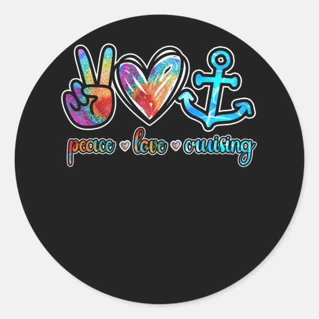Peace Liebe Cruising Ship Hippie Floating Ocean Be Runder Aufkleber (Vorderseite)