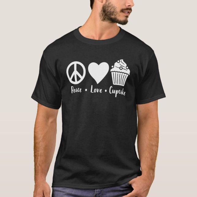 Peace Liebe Cupcake Funny Bake Baker Cupcupi T-Shirt (Vorderseite)