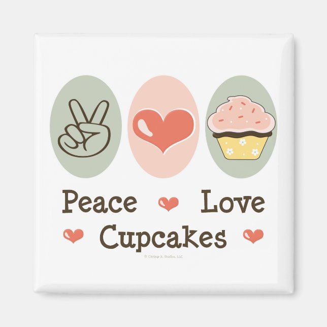 Peace Liebe Cupcakes Magnet (Vorne)