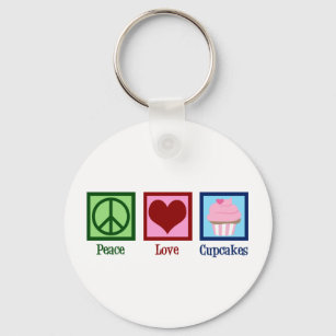 Peace Liebe Cupcakes Niedlich Baker Schlüsselanhänger