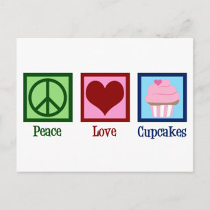 Peace Liebe Cupcakes Niedlich Cupcake Postkarte