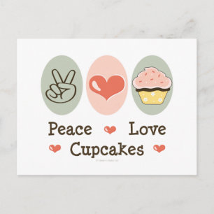 Peace Liebe Cupcakes Postcard Postkarte