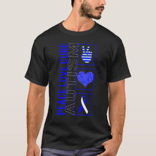 Peace Liebe Cure Autism Awareness Ribbon Krieger S T-Shirt