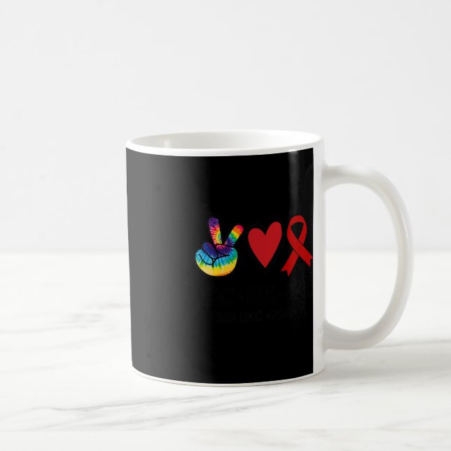 Peace Liebe Cure Blood Cancer Awareness Support Sq Kaffeetasse (Rechts)