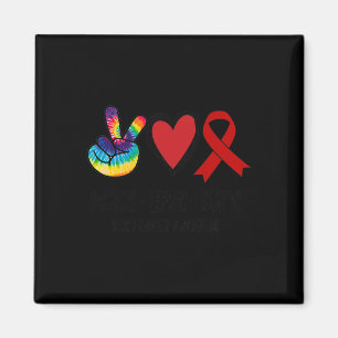 Peace Liebe Cure Blood Cancer Awareness Support Sq Magnet