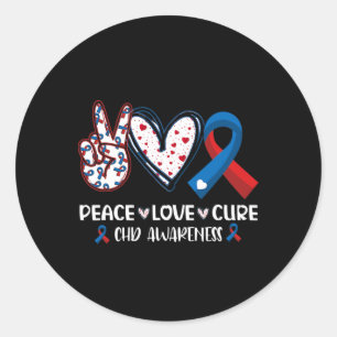 Peace Liebe Cure Chd Heart Disease Awareness Men W Runder Aufkleber