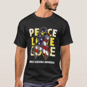 Peace Liebe Cure Ewings Sarcoma Awareness American T-Shirt