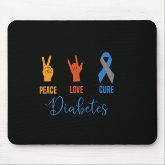 Peace Liebe Cure Gray Blue Ribbon Typ 1 Vintager D Mousepad