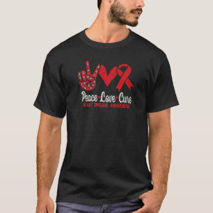Peace Liebe Cure Herzerkrankung Aufklärung CHD Her T-Shirt