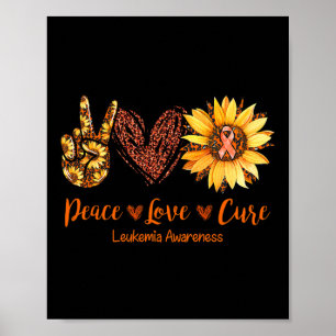 Peace Liebe Cure Leukemia Awareness Gift Poster