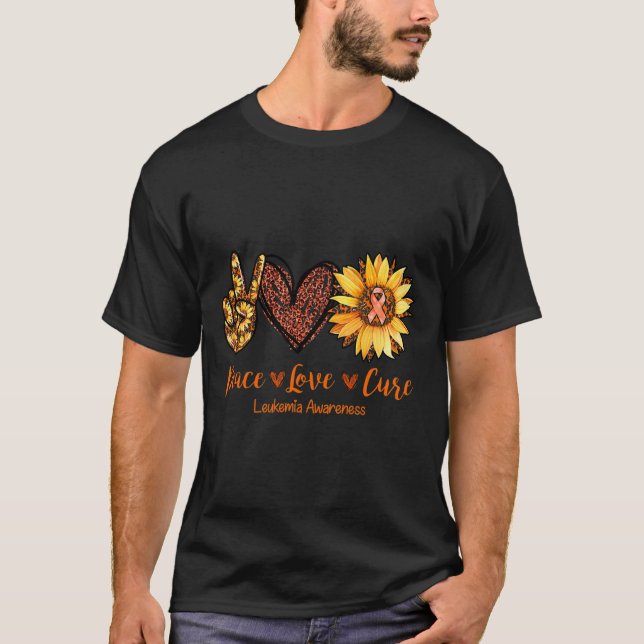 Peace Liebe Cure Leukemia Awareness Gift T-Shirt (Vorderseite)