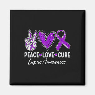 Peace Liebe Cure Lupus Awareness Warrior Lila Rib Magnet