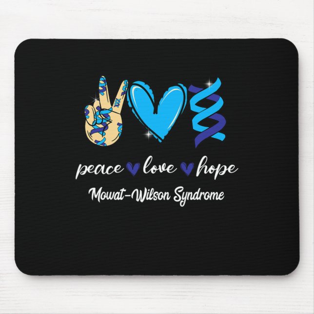 Peace Liebe Cure Mowat-wilson Syndrom Blauer Schle Mousepad (Vorne)