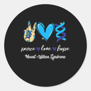Peace Liebe Cure Mowat-wilson Syndrom Blauer Schle Runder Aufkleber