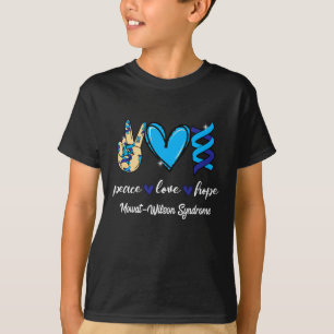 Peace Liebe Cure Mowat-wilson Syndrom Blauer Schle T-Shirt