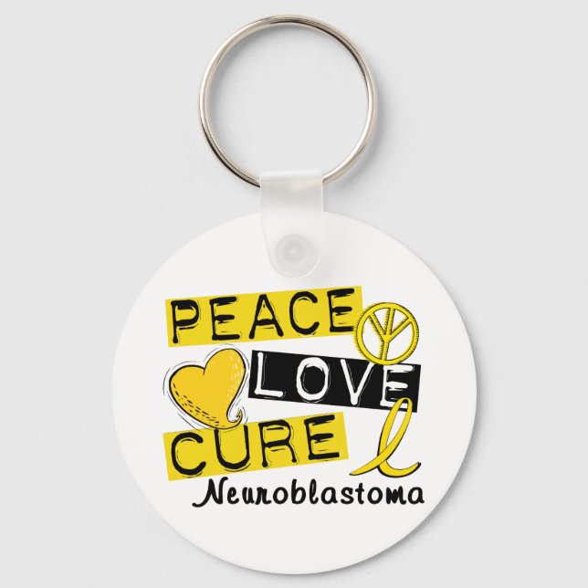 Peace Liebe Cure Neuroblastoma Schlüsselanhänger (Vorderseite)