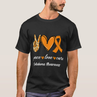 Peace Liebe Cure Orange Ribbon Coloboma Awareness T-Shirt