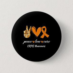 Peace Liebe Cure Orange Ribbon Crps Sensibilisieru Button
