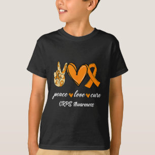 Peace Liebe Cure Orange Ribbon Crps Sensibilisieru T-Shirt