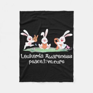 Peace Liebe Cure Orange Ribbon Leukemia Awareness Fleecedecke
