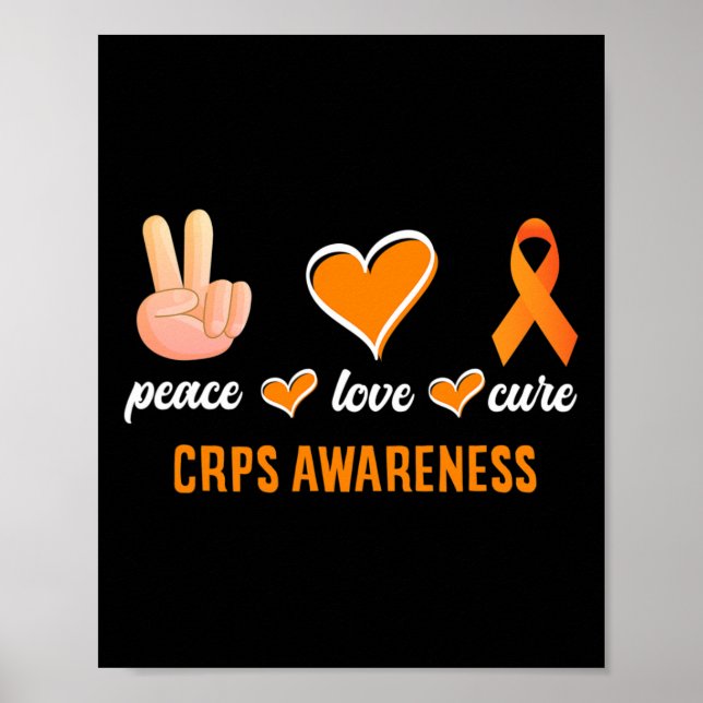 Peace Liebe Cure Orange Ribbon Rsd Crps Bewusstsei Poster (Vorne)